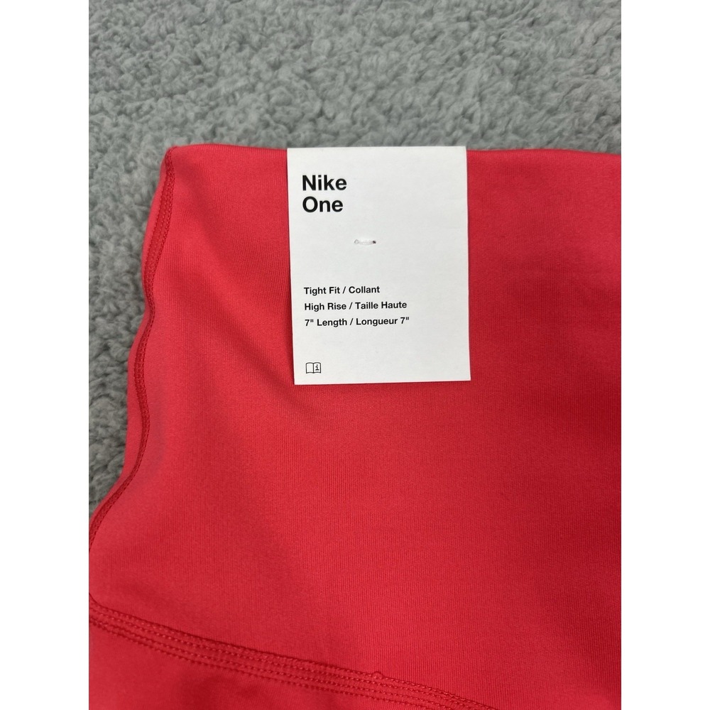 Nike One Womens Size XS Tight Fit High Rise 7" Length Shorts Pink DV9022-648 - Picture 6 of 7